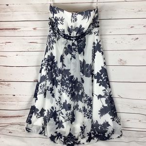 David’s Bridal Strapless‎ Floral Bubble Dress